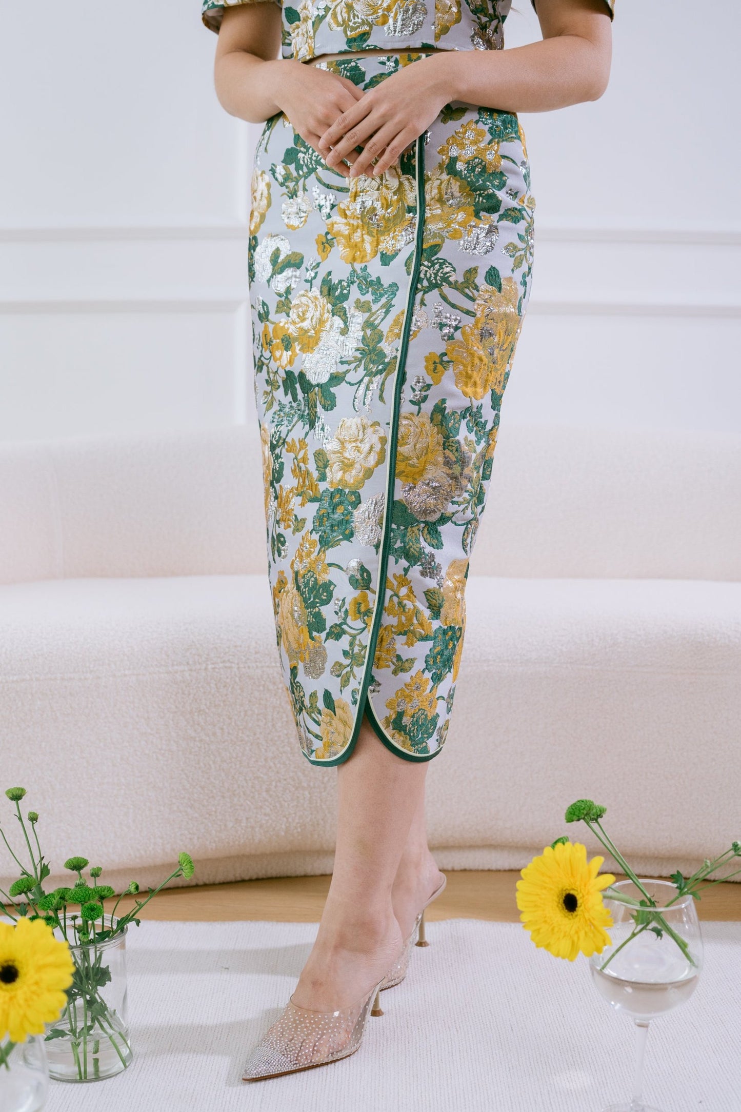 Blooming Hua Skirt in Jade Green